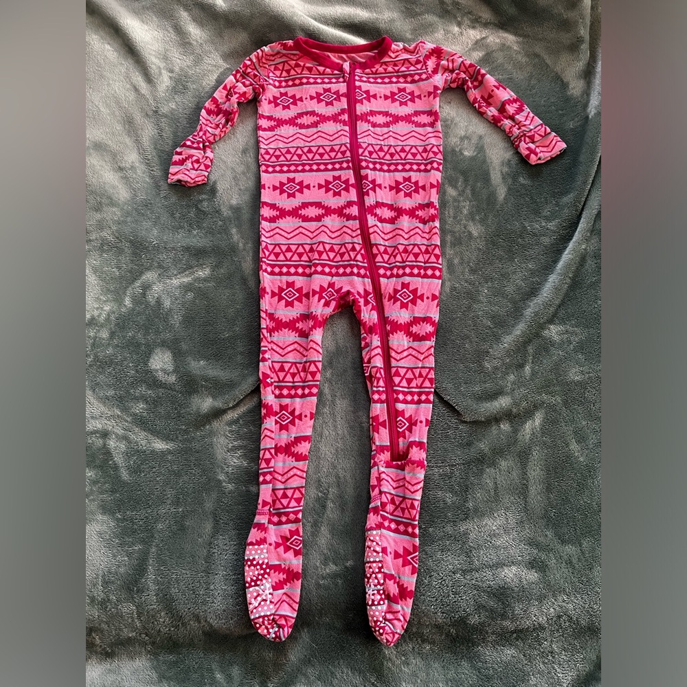 Kickee Pants Pink Geometric Kids One Piece
